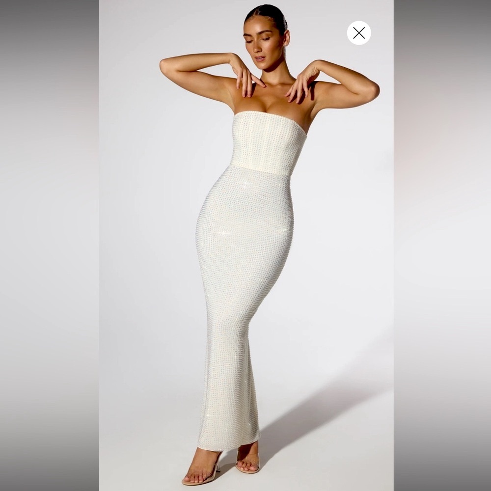 Oh Polly DALEYZA Embellished Strapless Evening Gown